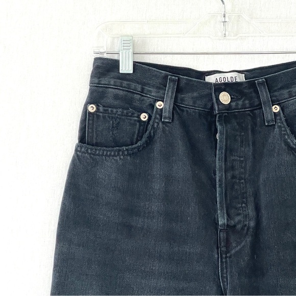 Agolde 90's Denim Shorts in Nix Black - Picture 3 of 9